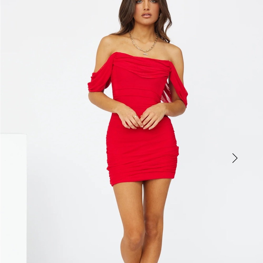 Hello Molly Red Off-Shoulder Bodycon Dress